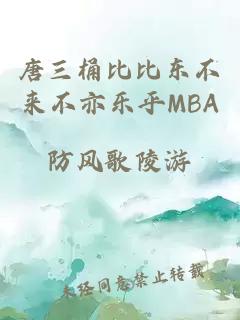 唐三桶比比东不来不亦乐乎MBA