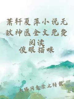 萧轩夏萍小说无敌神医全文免费阅读